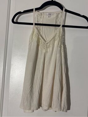 Ardene off white Lace-Trim Spaghetti Strap Tank